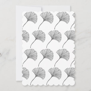 Ginkgo leaf line art greeting card