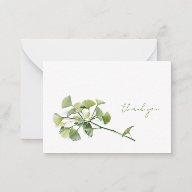 Ginkgo Leaf Thank You Card (Front)