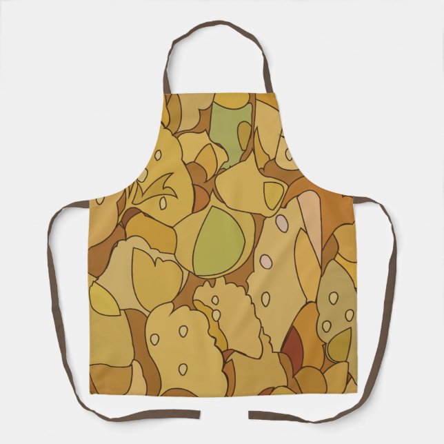 Ginkgo Leaves Abstract Pattern Apron (Front)