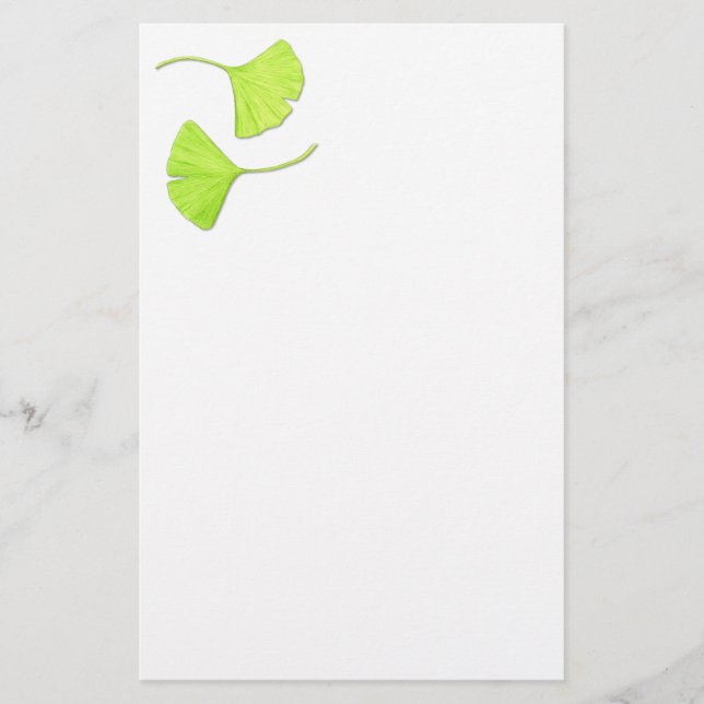 Ginkgo Leaves Botanical Art Stationery (Front)