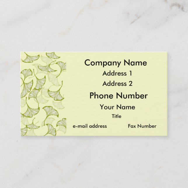 Ginkgo Leaves Business Card (Front)