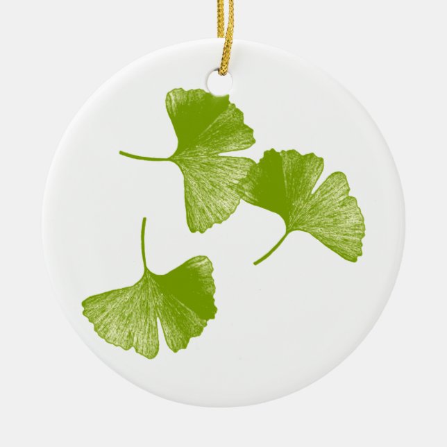 Ginkgo Leaves Ceramic Tree Decoration (Front)