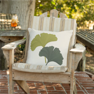 Ginkgo Leaves Customisable Background Colours  Cushion