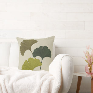 Ginkgo Leaves Customisable Background Colours Cushion
