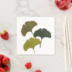 Ginkgo Leaves Customisable Background Colours Napkin