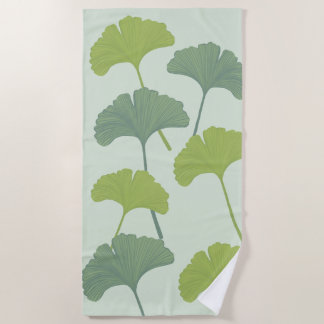 Ginkgo Leaves Customizable Background Colors  Beach Towel