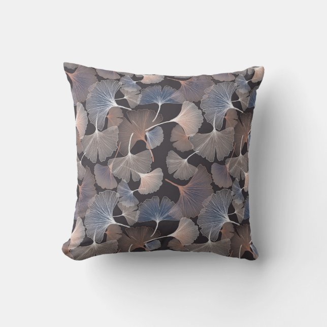 Ginkgo leaves: elegant natural pattern. cushion (Front)