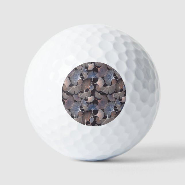 Ginkgo leaves: elegant natural pattern. golf balls (Front)