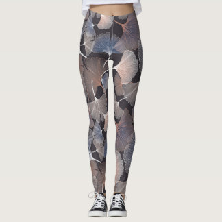 Ginkgo leaves: elegant natural pattern. leggings