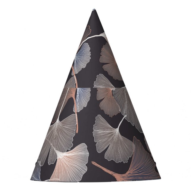 Ginkgo leaves: elegant natural pattern. party hat (Front)