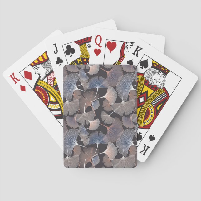 Ginkgo leaves: elegant natural pattern. playing cards (Back)