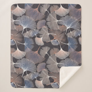 Ginkgo leaves: elegant natural pattern. sherpa blanket