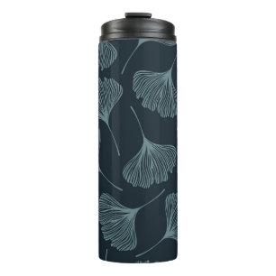 Ginkgo Leaves: Elegant Seamless Pattern. Thermal Tumbler