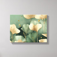 Ginkgo leaves gold sage green