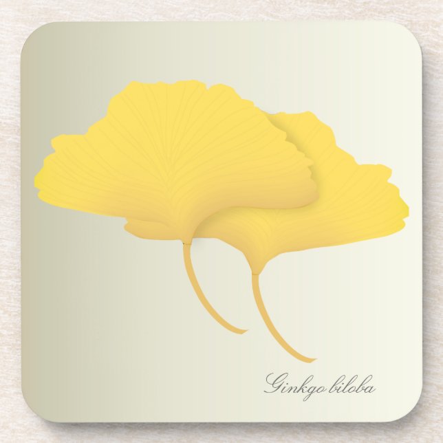 Ginkgo Leaves in Fall Coasters (Front)