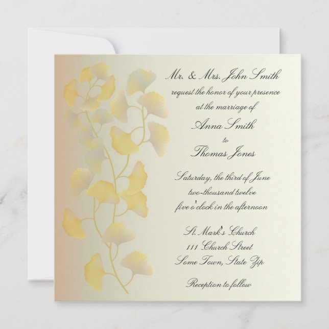 Ginkgo Leaves in Fall Invitation (Front)