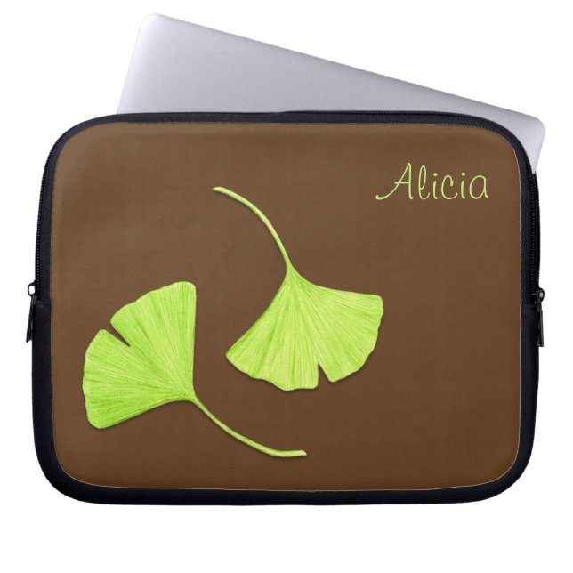 Ginkgo Leaves Laptop Sleeve | Customisable (Front)
