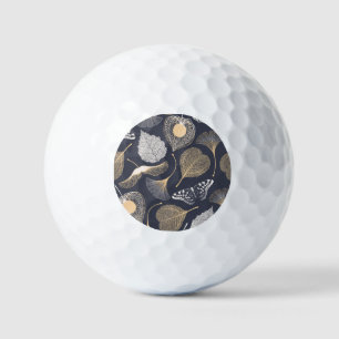 Ginkgo Leaves: Seamless Floral Elegance. Golf Balls