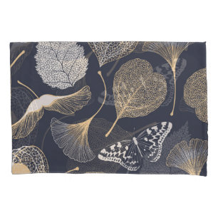 Ginkgo Leaves: Seamless Floral Elegance. Pillowcase