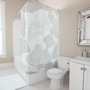 Ginkgo Leaves Soft Gray Dream 2 Shower Curtain