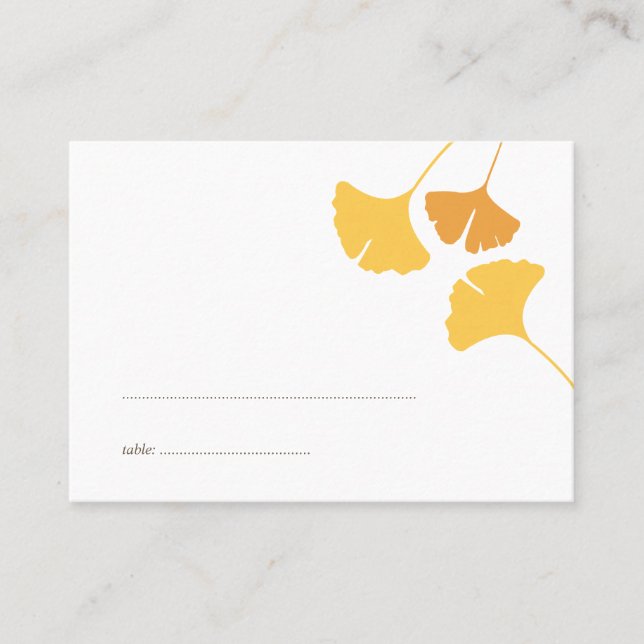 Ginkgo leaves wedding escort seating place card (Front)