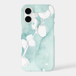 Ginkgo on Dusty Teal - White