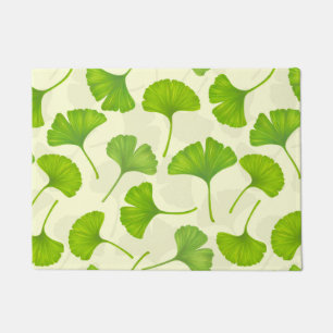 Ginkgo pattern on off white doormat