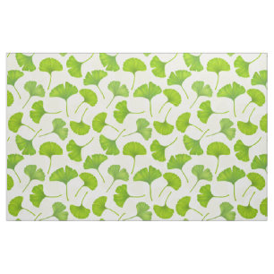 Ginkgo pattern on off white fabric