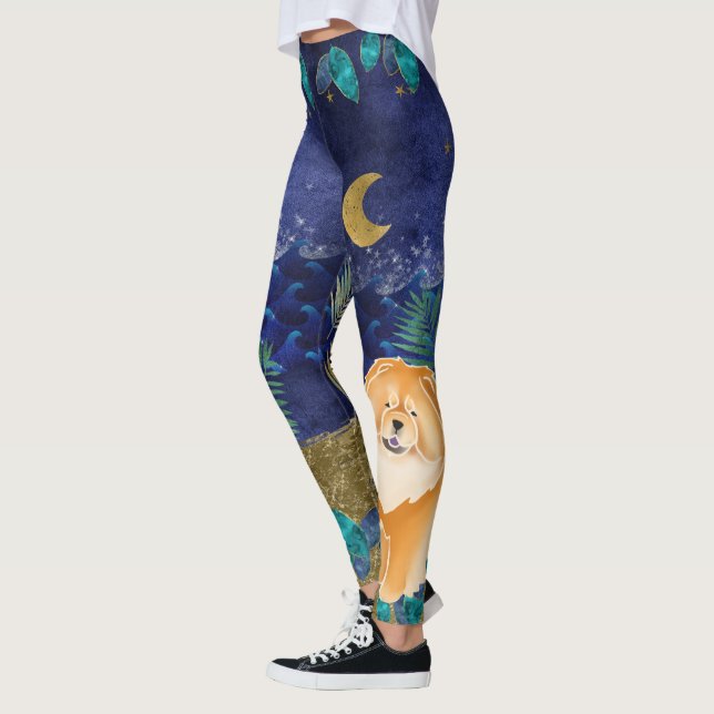 GINKGO red chow celestial ocean leggings (Left)