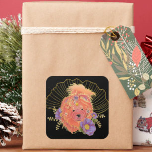 GINKGO SPIRIT Chow dog Square Sticker