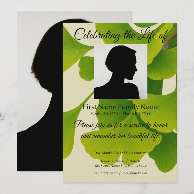 Ginko memorial invitation (Front/Back)