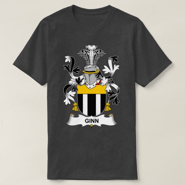 Ginn Coat of Arms Family Crest  T-Shirt (Design Front)