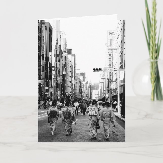 Ginza Tokyo Stylised Greeting Card (Front)