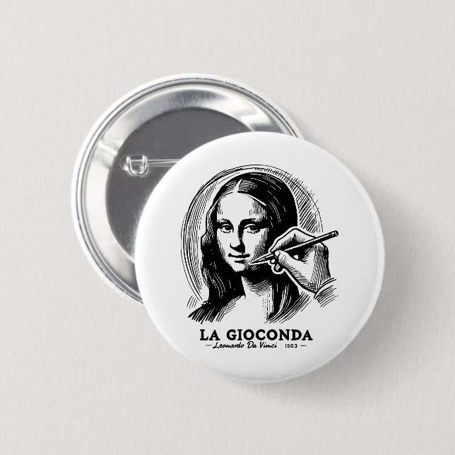 Gioconda 6 Cm Round Badge (Front & Back)