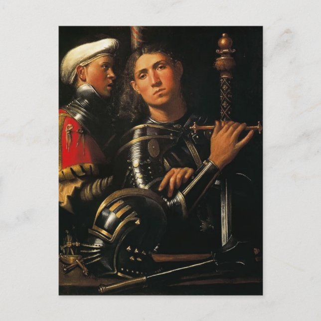 Giorgione- Warrior with Groom Postcard (Front)
