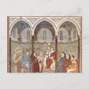 Giotto: St. Francis Preaching a Sermon to Pope Postcard