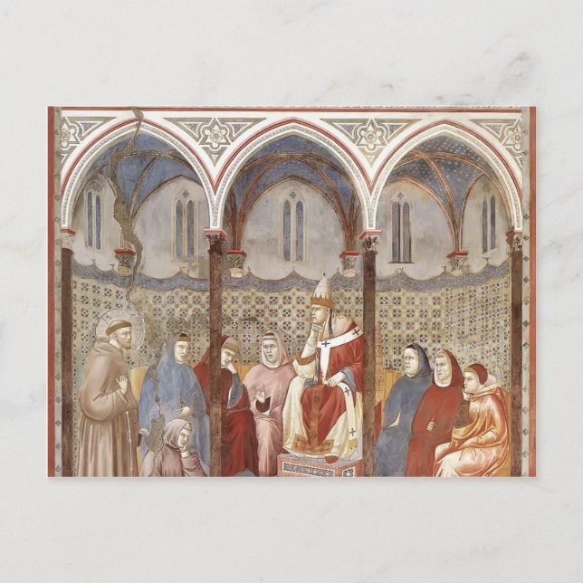 Giotto: St. Francis Preaching a Sermon to Pope Postcard (Front)
