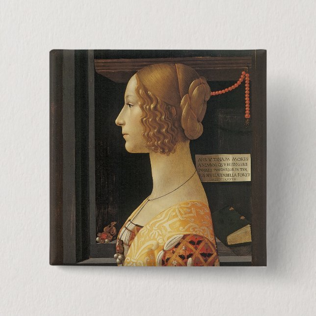 Giovanna degli Albizzi Tornabouni 15 Cm Square Badge (Front)