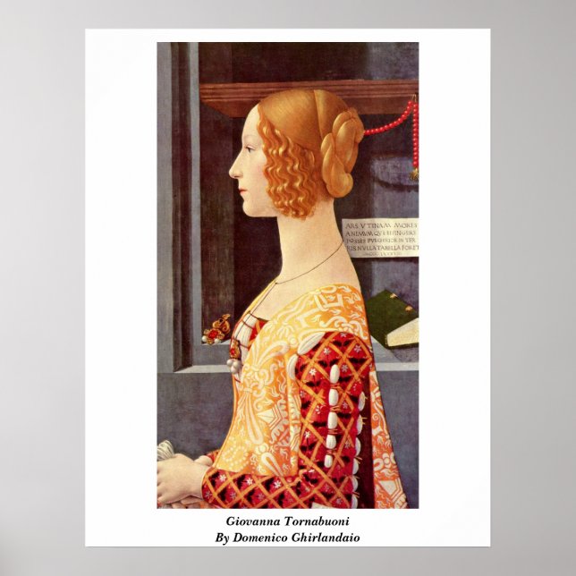 Giovanna Tornabuoni By Domenico Ghirlandaio Poster (Front)