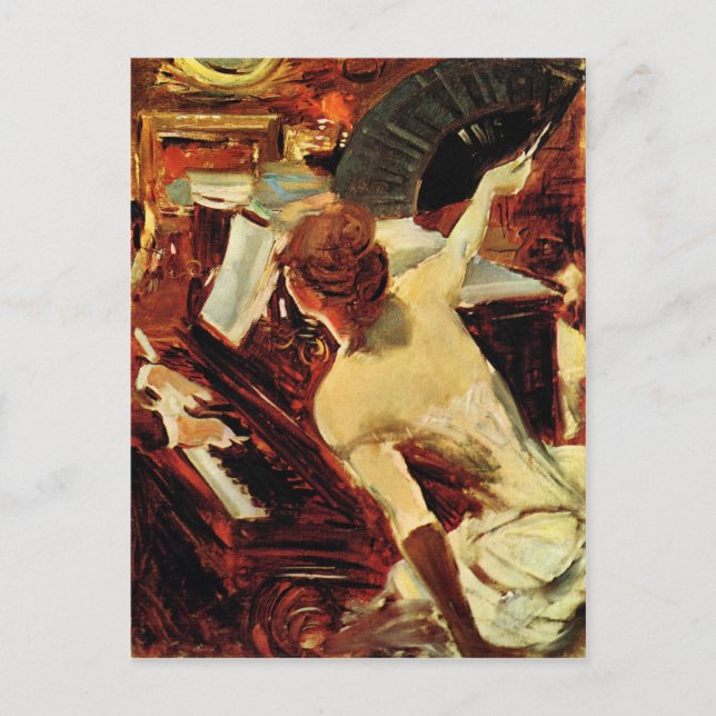 Giovanni Boldini - Singer Mondana Postcard (Front)
