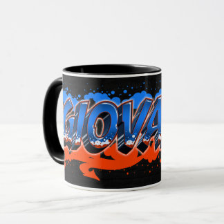 Giovanni first name Graffiti blue orange cup