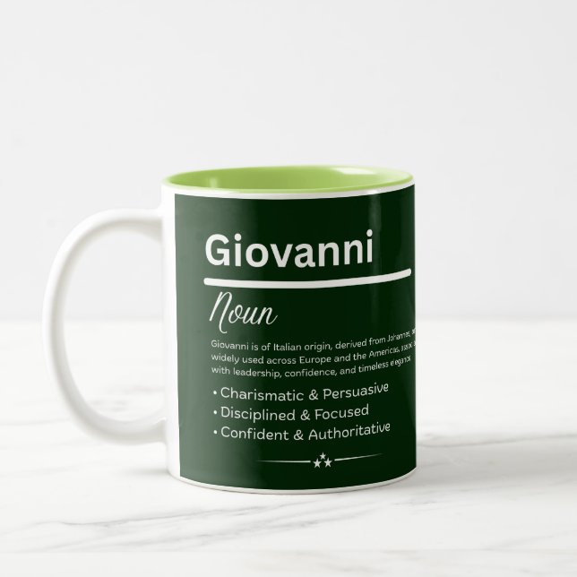 Giovanni Personalized Name Two-Tone Coffee Mug (Left)