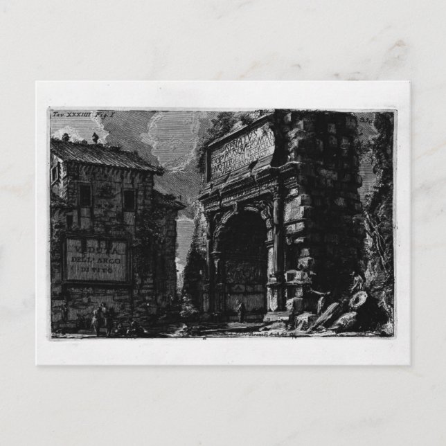 Giovanni Piranesi-Veduta with Arch of Titus Postcard (Front)