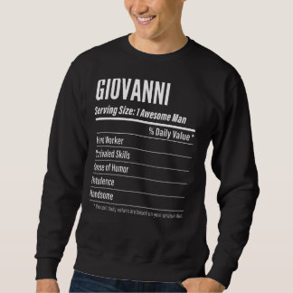Giovanni Serving Size Nutrition Label Calories Sweatshirt
