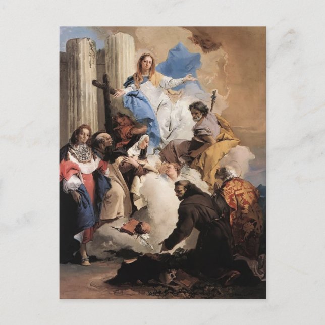 Giovanni Tiepolo- The Virgin with Six Saints Postcard (Front)
