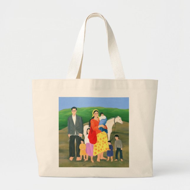 Gipsy Family 1986 Large Tote Bag (Front)