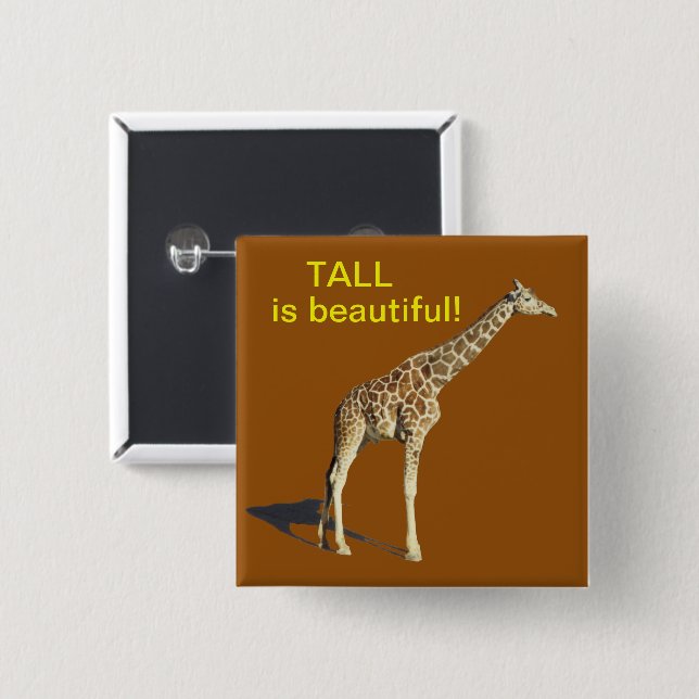 Giraffe 15 Cm Square Badge (Front & Back)