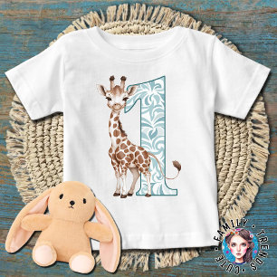 Giraffe 1st birthday baby T-Shirt