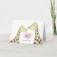 Giraffe 40th Ruby Wedding Anniversary