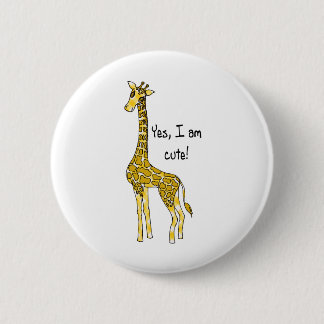 giraffe 6 cm round badge